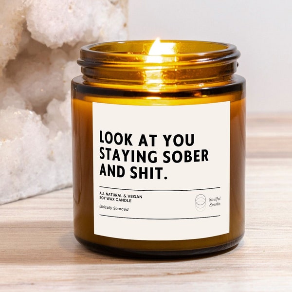 Sobriety Candle, Sobriety Gift, One Year Sober Gift, Sobriety Gift, Proud of You Gift, Two Years Sober, Sobriety, 9oz Soy Candle
