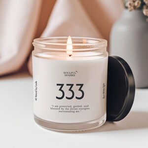 333 Angel Number Candle | Natural Soy Wax Essential Oils Candle | Mystical Candle | Spiritual Gift | Celestial Birthday Gift | Gift for Her