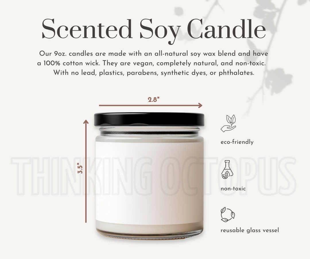 Candle Mockup // Candle Size Chart // Jar Candle Mockup // Soy Candle