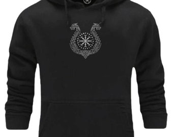 Dragon Boat Hoodie Vikings Clothing Victory Or Valhalla Vegvisir Warrior Floki Thor Kattegat Scandinavia Nordic Odin Gift Men Sweatshirt Top