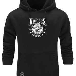 Vikings Valhalla Hoodie Vikings Clothing Victory Or Valhalla Pagan Warrior Thor Odin Scandinavian Nordic Norse Funny Gift Men Sweatshirt Top