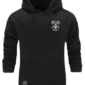 Bones and Beard Hoodie Small Vikings Clothing Victory Or Valhalla Pagan Warrior Thor Odin Scandinavian Nordic Norse Gift Men Sweatshirt Top