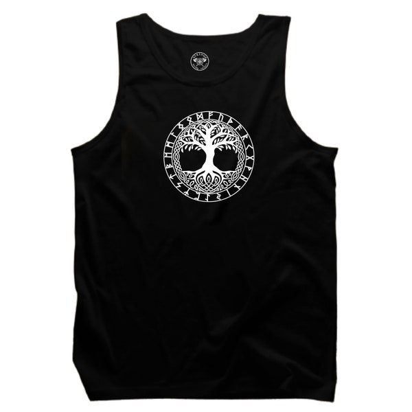 Yggdrasil Vest Vikings Clothing Victory Or Valhalla Pagan Warrior Loki Thor Northmen Nordic Norse Odin Tree of Life Gift Men Tank Top