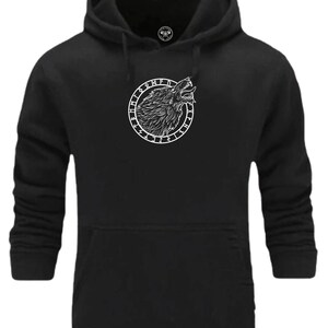 Wolf Hoodie Vikings Clothing Kattegat Victory Or Valhalla Runes Vegvisir Fenrir Warrior Thor Northmen Nordic Odin Gift Men Sweatshirt Top