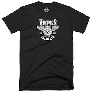 Fall Into Valhalla T Shirt Vikings Clothing Victory Or Valhalla Pagan Warrior Thor Odin Northmen Nordic Norse Huginn Funny Gift Men Tee Top