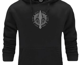 Odin Spear Hoodie Vikings Vêtements Victoire Ou Valhalla Guerrier Païen Loki Thor Northmen Norse Gungnir Huginn Muninn Cadeau Hommes Sweat Top