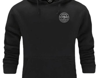 Vintage 1984 Hoodie Pocket Birthday Clothing 41st Birthday Aged To Perfection Legend Classic Limited Edition Funny Gift Men Sweatshirt Top