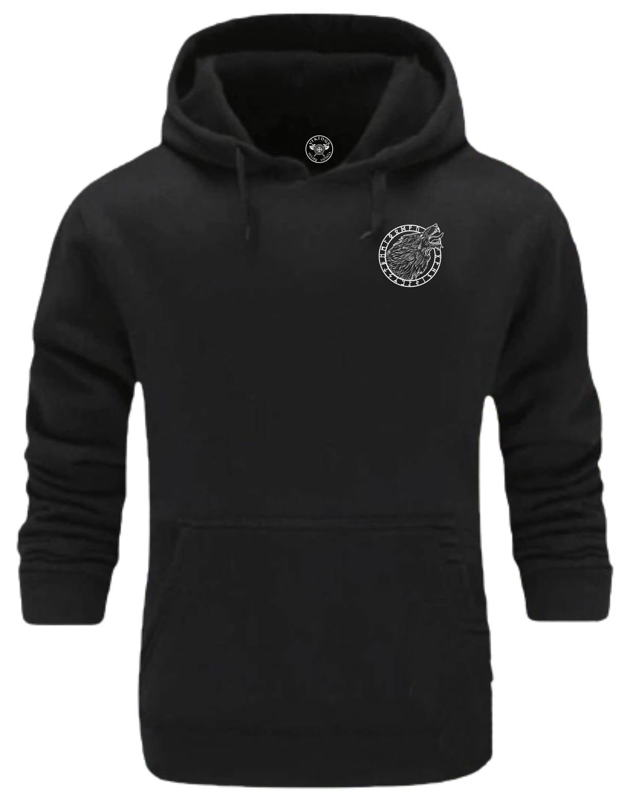 Bluza z kapturem Wolf Small Vikings Odzież Kattegat Zwycięstwo lub Runy Valhalla Vegvisir Fenrir Wojownik Thor Północni Ludzie Odin Prezent Męska bluza z kapturem Top