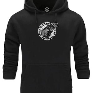 Raven Hoodie Vikings Clothing Kattegat Victory Or Valhalla Vegvisir Huginn Muninn Warrior Thor Northmen Nordic Odin Gift Men Sweatshirt Top