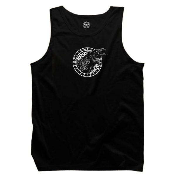 Raven Vest Vikings Clothing Kattegat Victory Or Valhalla Vegvisir Huginn Muninn Warrior Loki Thor Northmen Nordic Odin Gift Men Tank Top