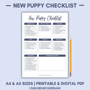 Buy New Puppy Checklist Printable Task List Template Puppy Online in ...
