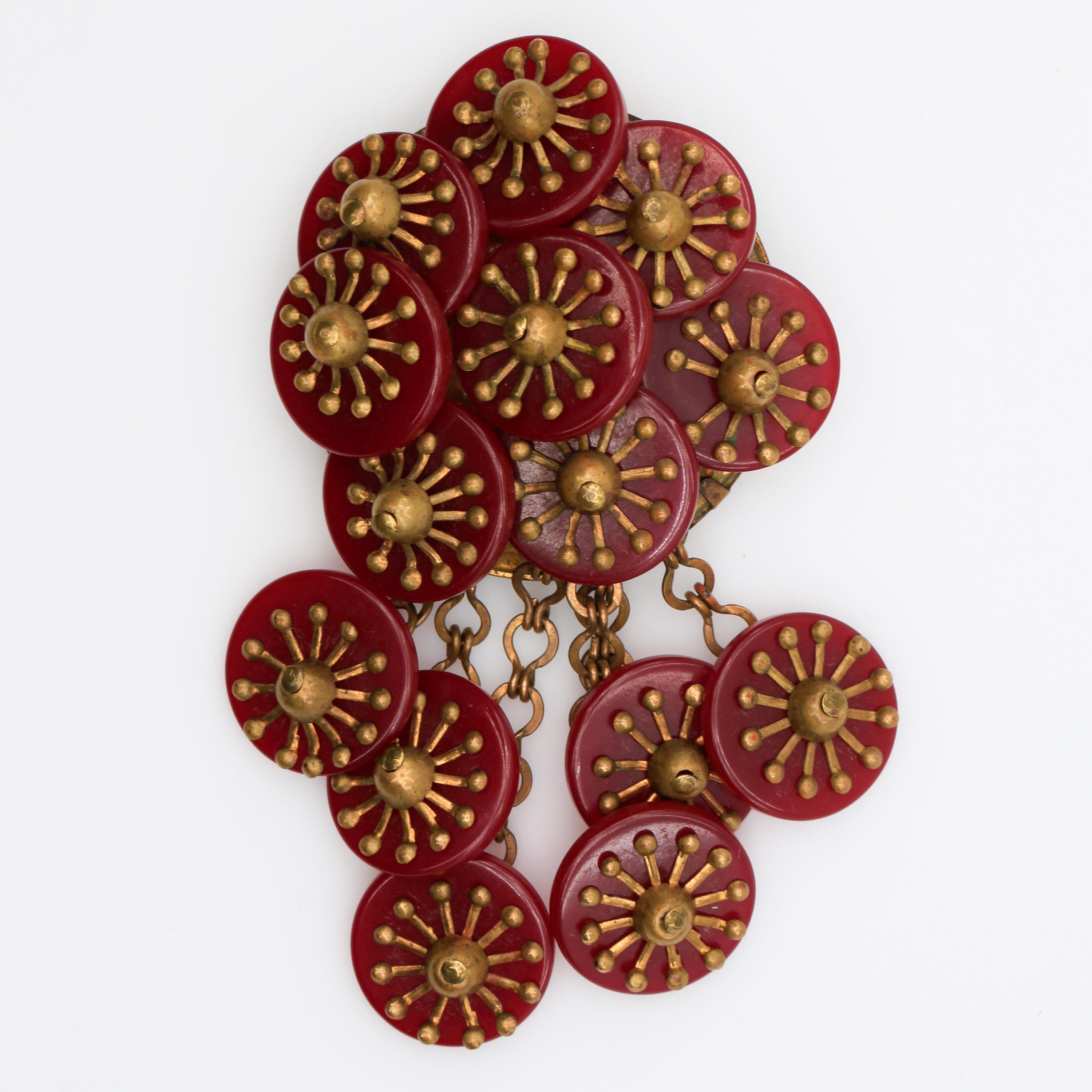 Vintage 30s red brooch - Etsy 日本