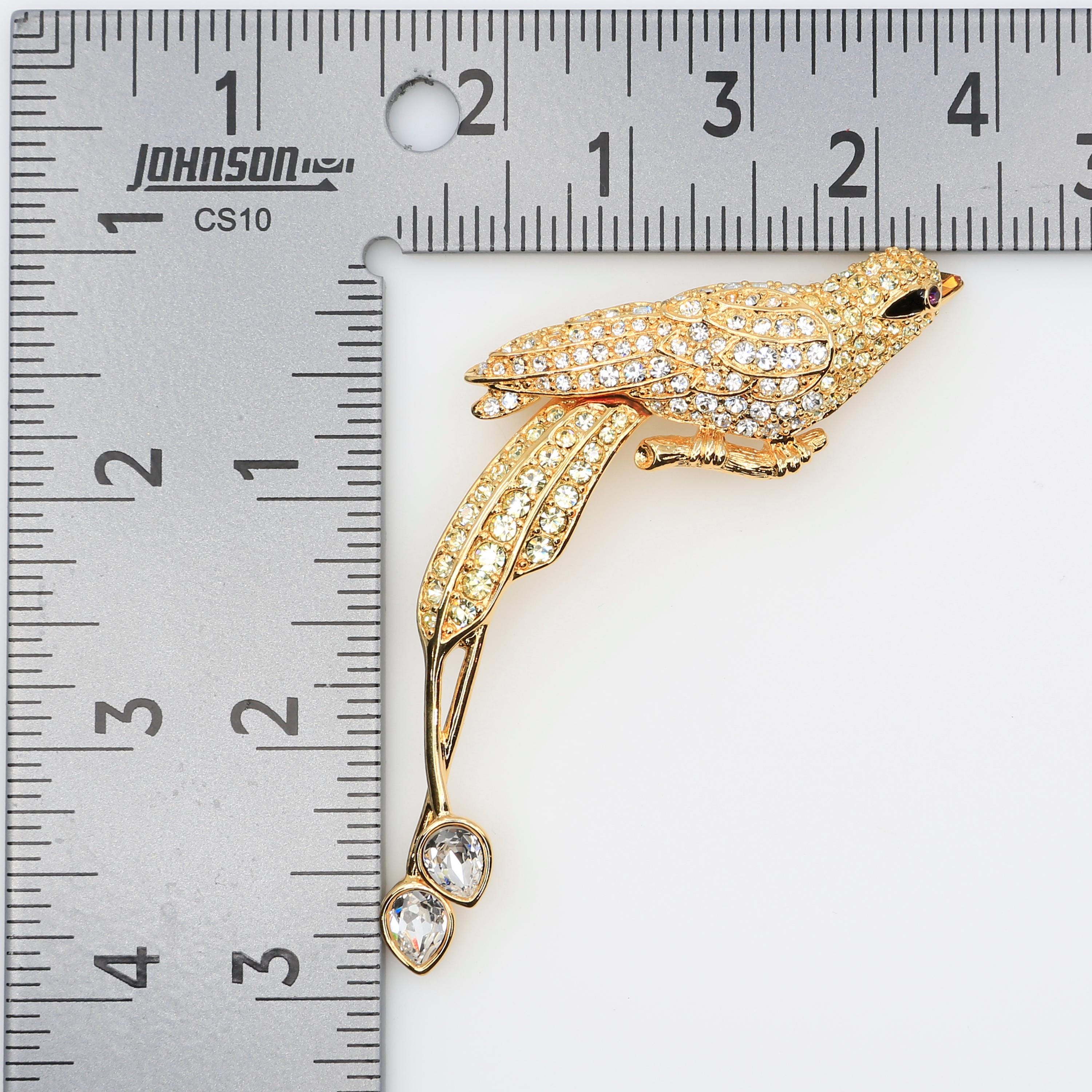Nolan Miller Glamour Collection Gold Plated Avalon Rhinestone Pavè Bird ...