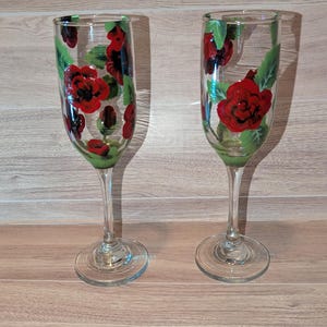 Hand Painted Wine Glass