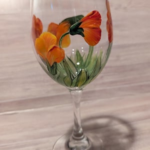 Hand Painted Wine Glass