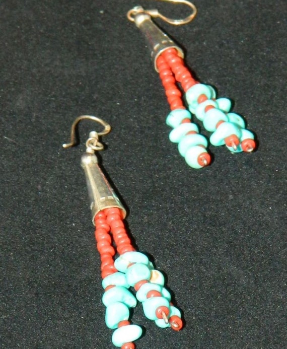 Coral and Turquoise Necklace and Earrings Set - image 7