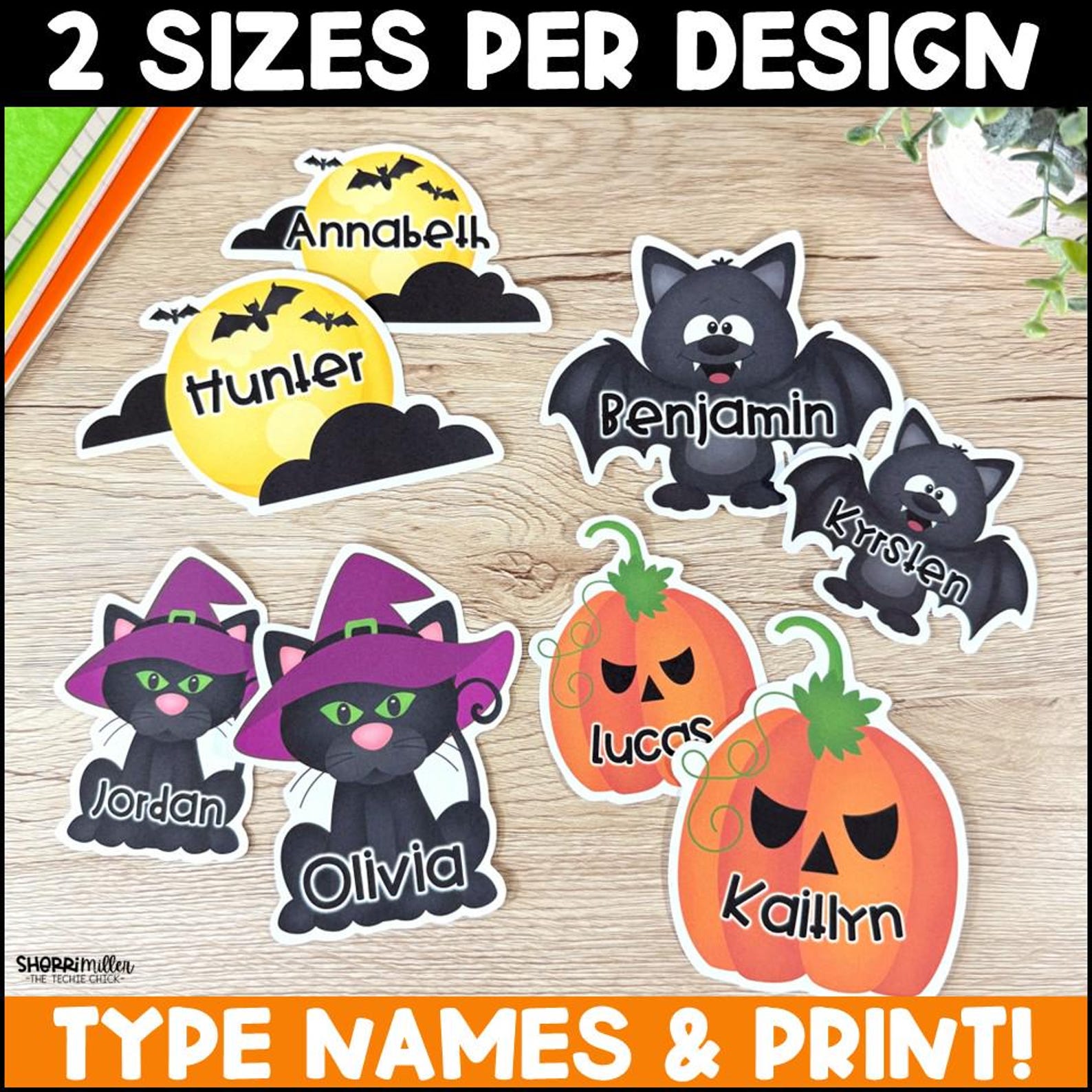 Fun October Labels Editable Halloween Name Tags for October Classroom Fall Door Decor ...
