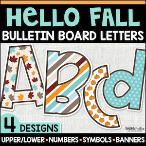 Hallo Herbst Bulletin Board Buchstaben und Ideen, druckbare Kürbisse und Herbstlaub Buchstaben und Zahlen, Herbst Schule Klassenzimmer Tür Dekor