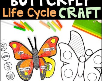 Manualidad sobre el ciclo de vida de una mariposa, escritura sobre el ciclo de vida de una mariposa, proyecto de arte y ciencia de segundo y tercer grado, ciencia para niños, educación en el hogar