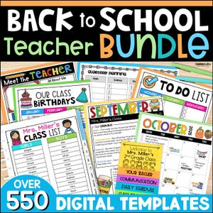 Back to School Editable Teacher Templates - Class Calendars Newsletters Forms Checklists Meet the Teacher Letters & Weekly Lesson Planner