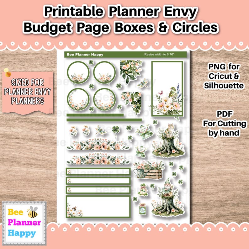 Printable Planner Envy Budget Page Boxes and Circles Set ~ March Spring ...