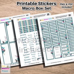 Afdrukbare fitness-macroboxstickers ~ taupe, gewicht, calorieën