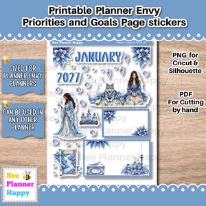 Printable January Priorities and Goals Page Stickers for Planner Envy Pages