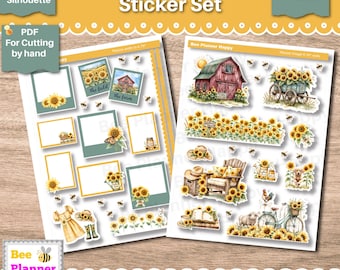 Printable Planner Envy Printable Spring Journal Sticker Set ~ April Sunflower Farm