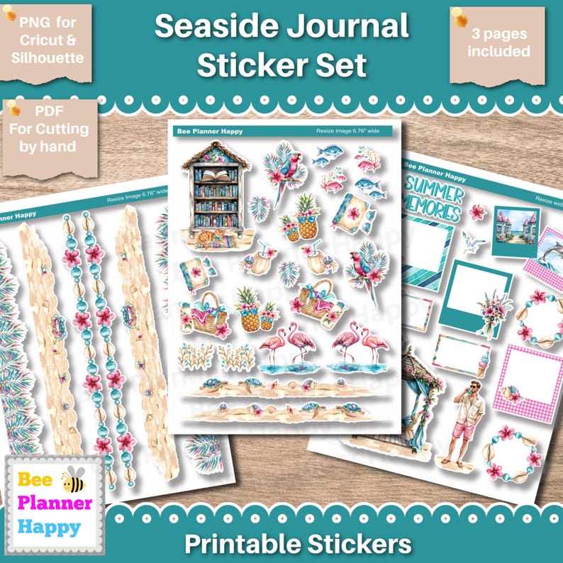 Printable Dutch Door Journal Stickers Seaside Summer June Planner Envy ...