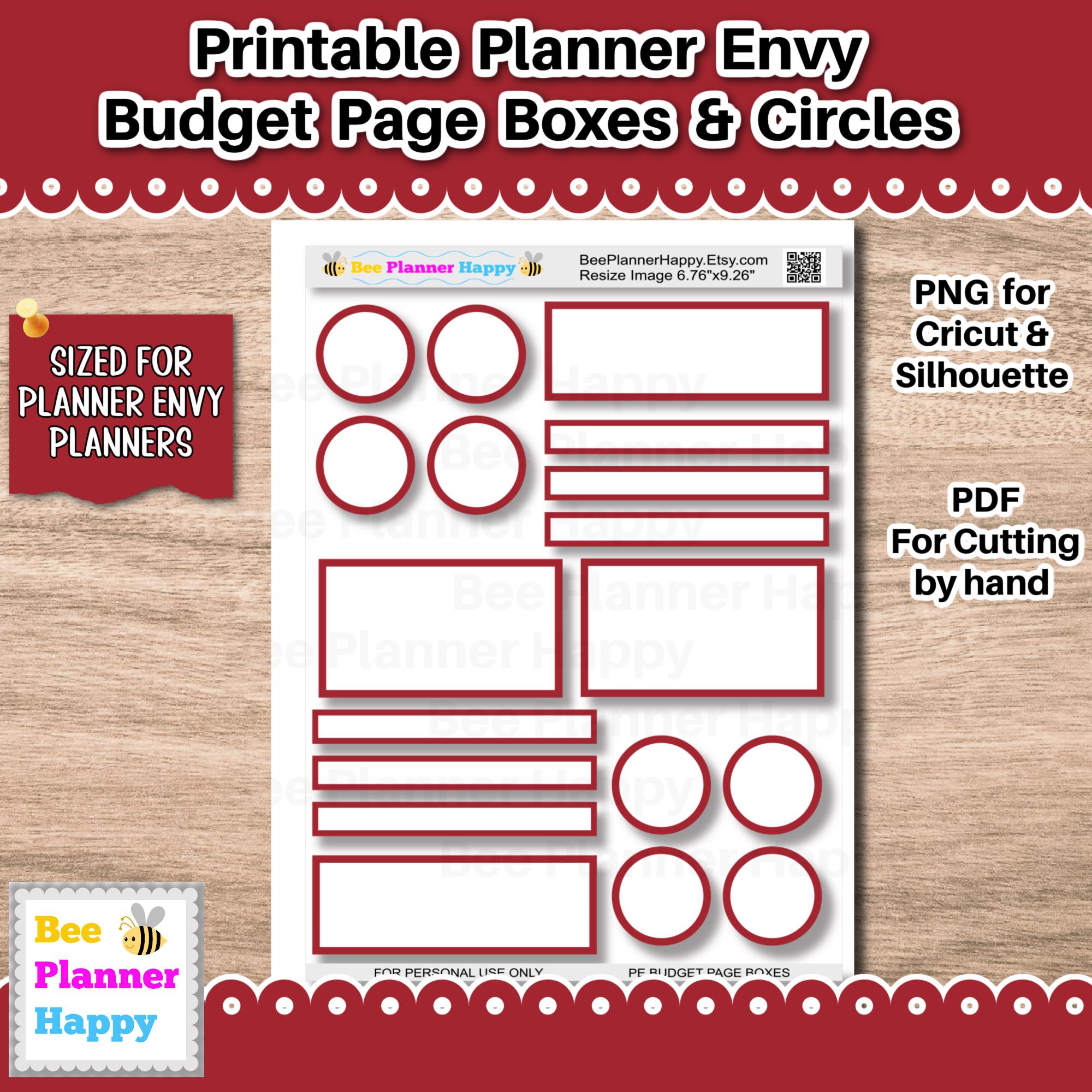 Printable Planner Envy Budget Page Boxes and Circles Set February ...