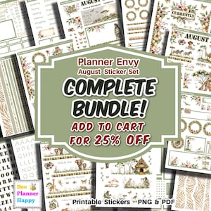 Planner Envy August Bundle Printable Stickers | Safari Dreams Complete Collection