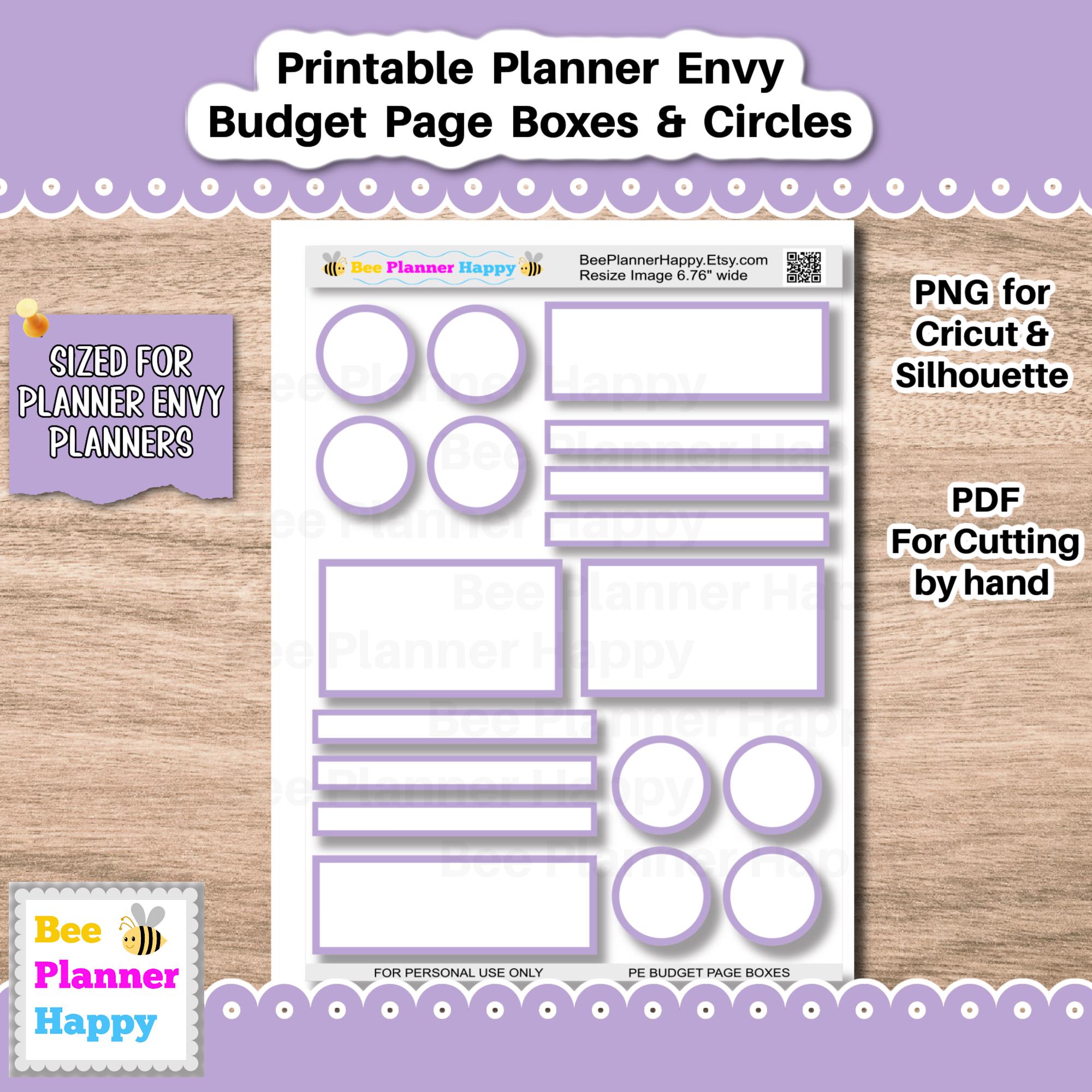 Planner Envy Printable Budget Page Boxes Circles ~ May Lavender Dreams ...