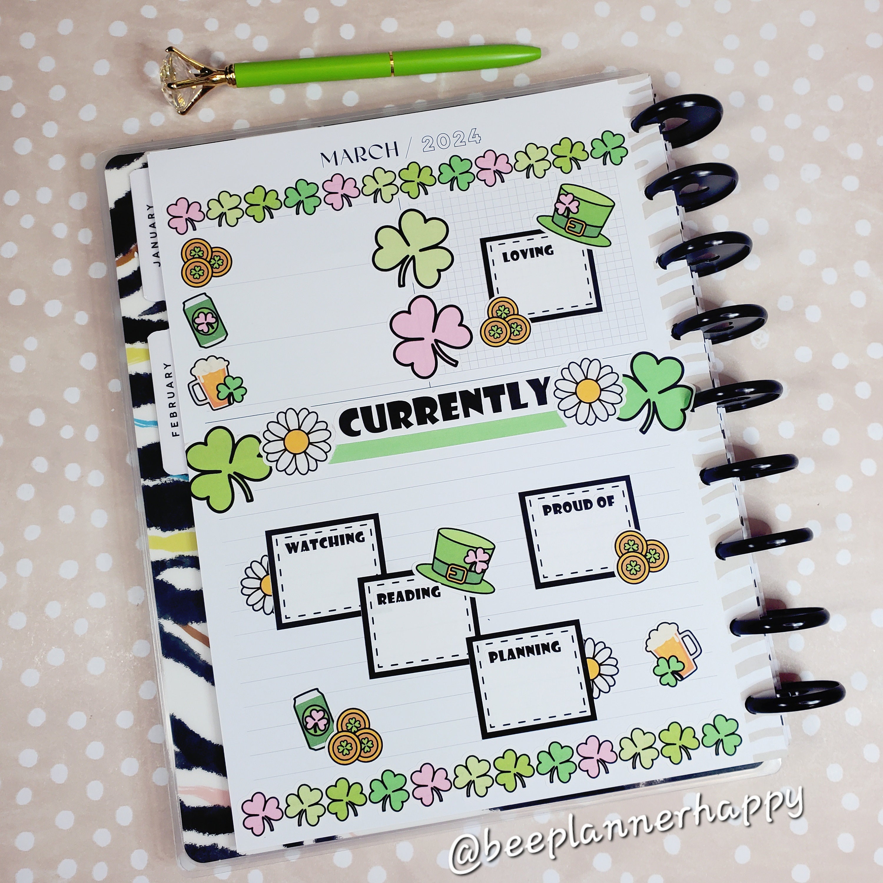 Printable Currently Page Stickers ~ St. Patrick's Day for Planners ...