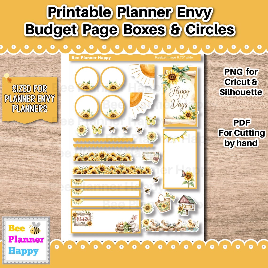 Printable Planner Envy Budget Page Boxes and Circles Set ~ April ...