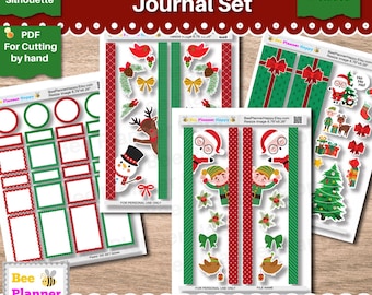 Christmas Dutch Door Journal Set Printable Stickers Kit