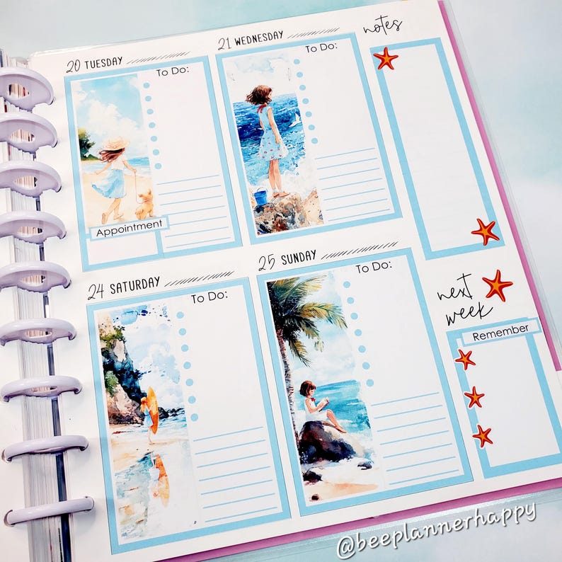 Beach Fun Printable Stickers for Planner Envy Signature Layout | Summer ...