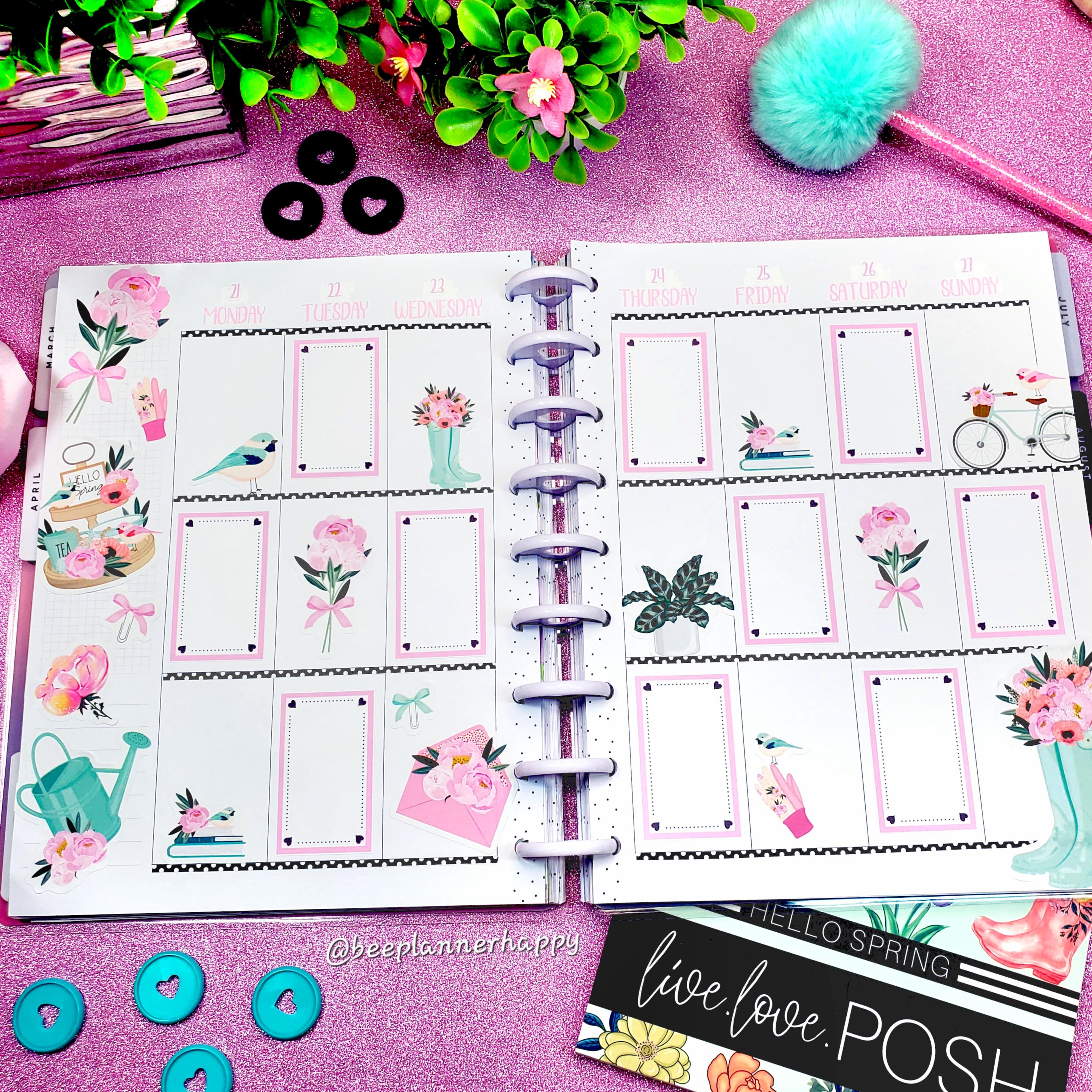 Pink Planner Box Sticker Printable | Heart and Dot Decorative Boxes ...