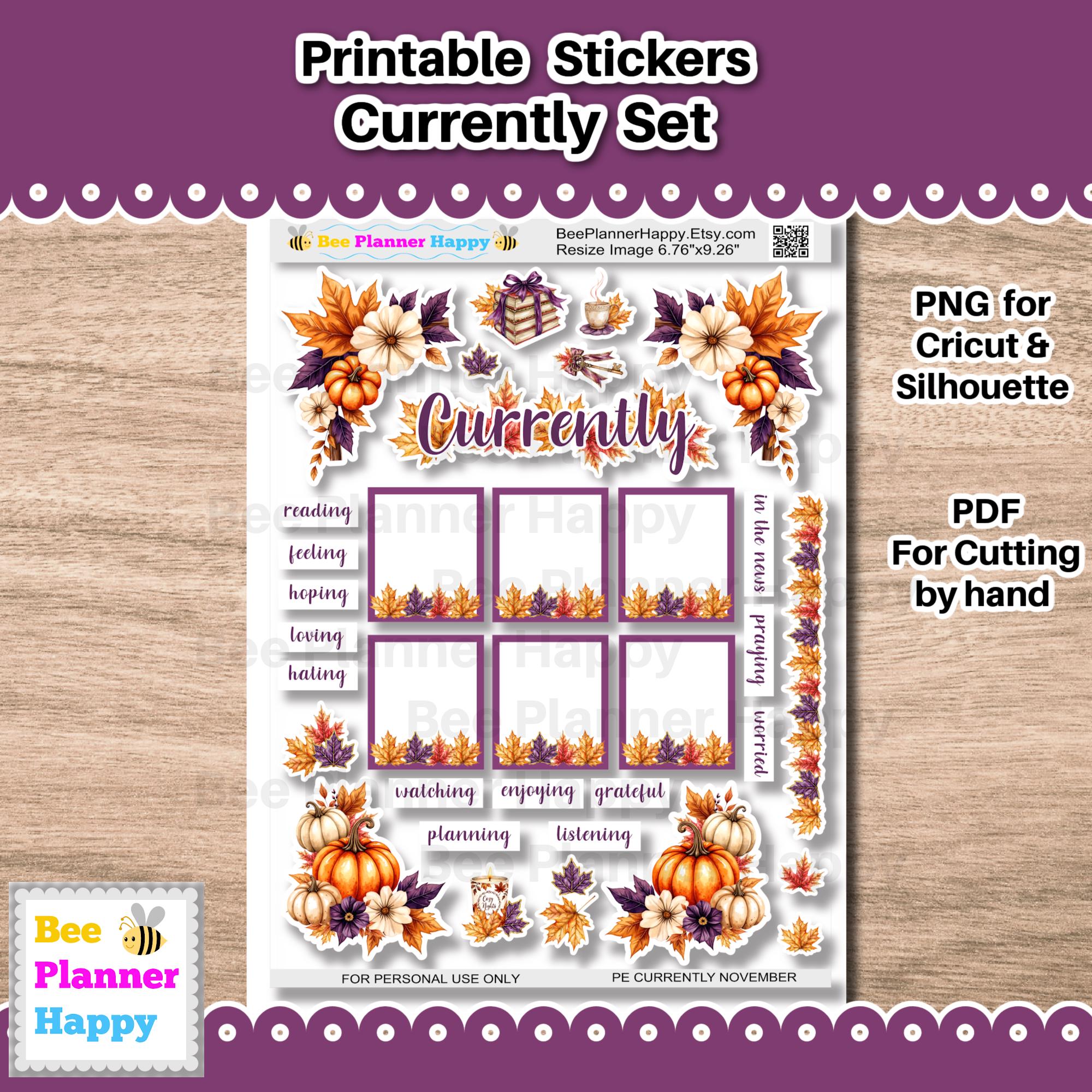 Printable Fall Currently Page Sticker Set for Planners and Journals ...