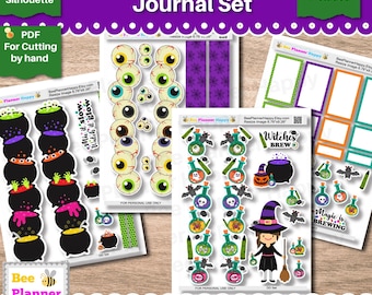 Printable Dutch Door Journal Sticker Set for Creating Cute Halloween October Dutch Door Pages