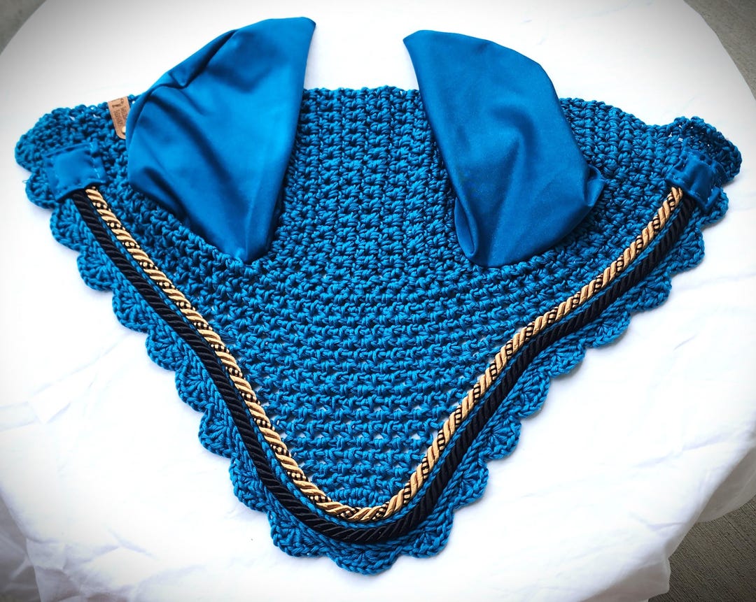 Blue Ear Bonnet / Fly Bonnet / Horse Bonnet / Fly Net, Draft Size - Etsy