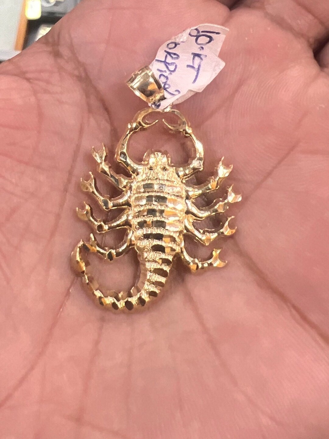 10k Yellow Gold Real Diamond Cut Handmade Solid Scorpion Etsy UK