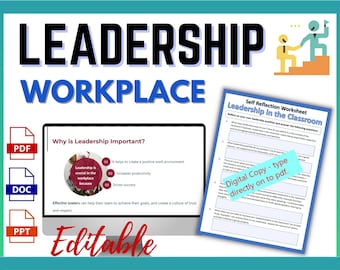 Liderazgo en el lugar de trabajo - PowerPoint, plan de lección y hojas de trabajo - Editable