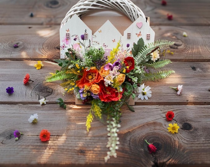 Artificial flower wreath for all seasons, home decoration, artificial door wreath, door decorations, wreath with flowers, dried flower wreath