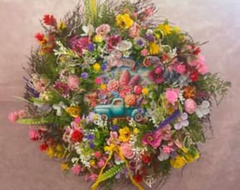 Krokusse, künstlicher Blumenkranz für alle Jahreszeiten, Heimdekoration,Artificial Door Wreath, Door Decorations,Wreath with Flowers,