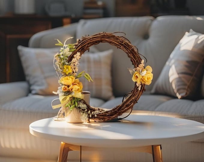 Door wreath, spring wreath, decorative wreath, spring wall wreath, wall wreaths, decor, creative wreath, mini wreath, wooden wreath, spring decoration,