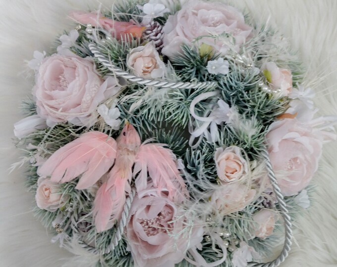 Christmas wreath, fir wreath, door wreath, berry wreath, Christmas wreath, winter wreath, Advent wreath, door decoration, Christmas decoration, artificial flowers