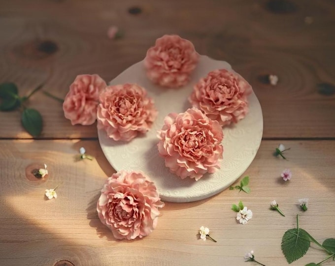 Pink Peony Flowers Soft textile heads for crafts decor Textile Heads Perfect for wreaths, weddings flowers. Great for indoor & outdoor use
