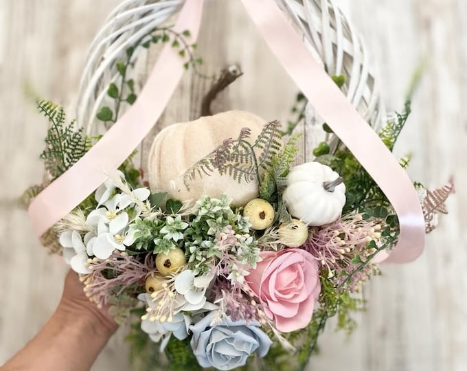 Artificial flower wreath for all seasons, home decoration, artificial door wreath, door decorations, wreath with flowers, dried flower wreath