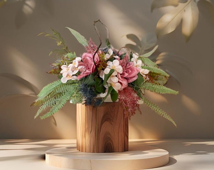 Elegant Memorial Grave Arrangement Pink Floral Long-Lasting Floral Tribute Textile flowers arrangement Rose Pink Flower Decoration White