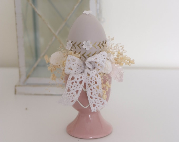 Easter Decoration, Spring Decoration, Easter Gift Idea, Floral Eggs ceramic vase, eggs in cups, Easter arrangement with egg